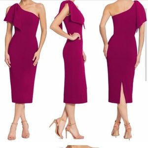 DRESS THE POPULATION TIFFANY CREPE PENCIL Dress, SZ XXL DARK MAGENTA, New